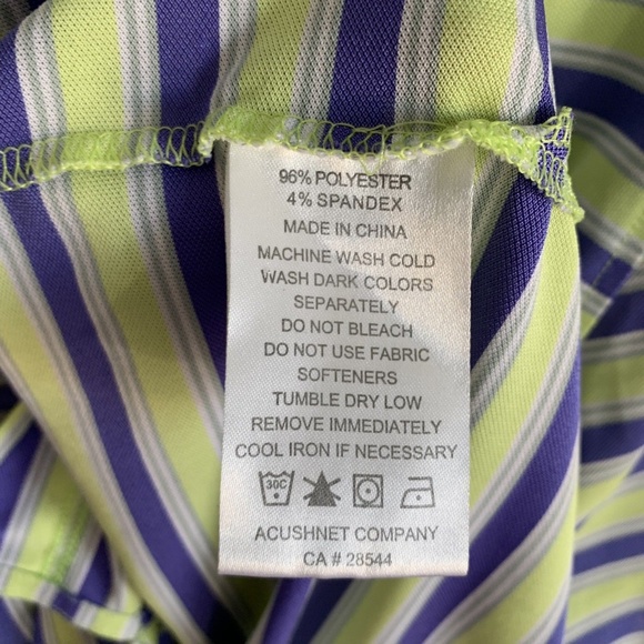 FootJoy Green Purple Striped Polo Shirt - Picture 4 of 6